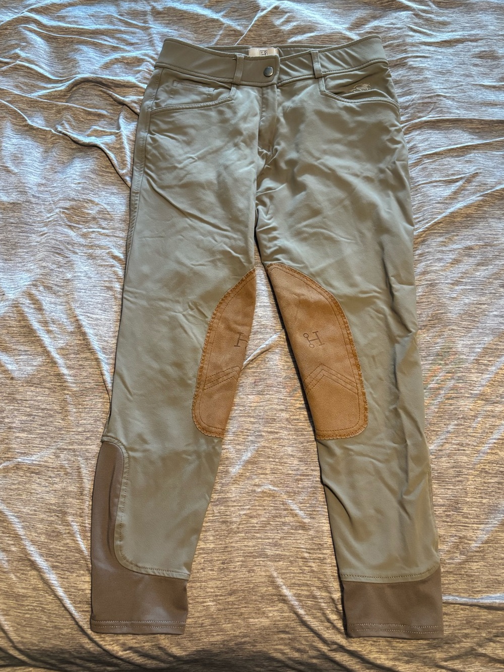 SmartPak Hadley Mid-Rise Riding Breeches - Light Green 26R - Picture 2 of 5